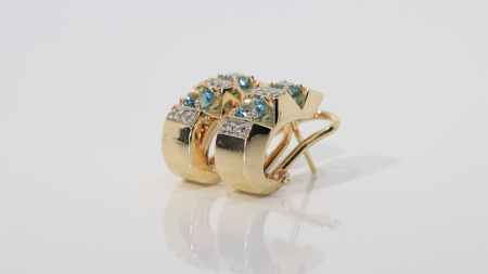 Cercei Aur 14k, Topaze 1.00 ct, Diamante 0.16 ct [2]