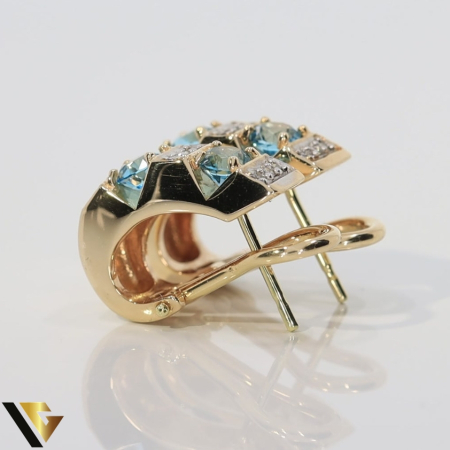 Cercei Aur 14k, Topaze 1.00 ct, Diamante 0.16 ct [1]