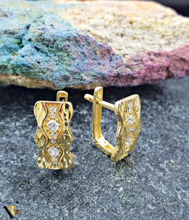 Cercei din aur - Cercei Aur 14k, Zirconiu
