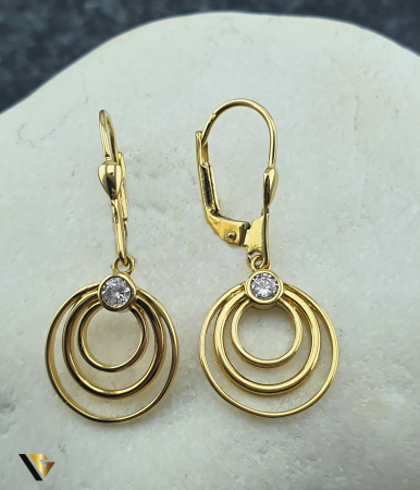 Cercei din aur - Cercei Aur 14k, Zirconiu