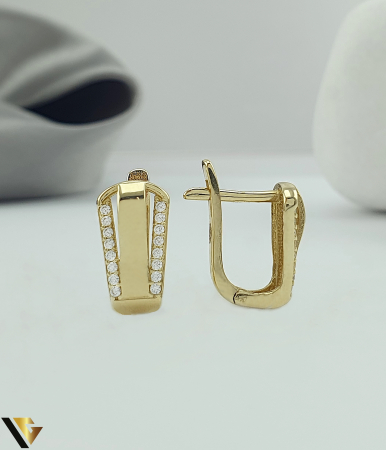 Cercei din aur - Cercei Aur 14K, Zirconiu
