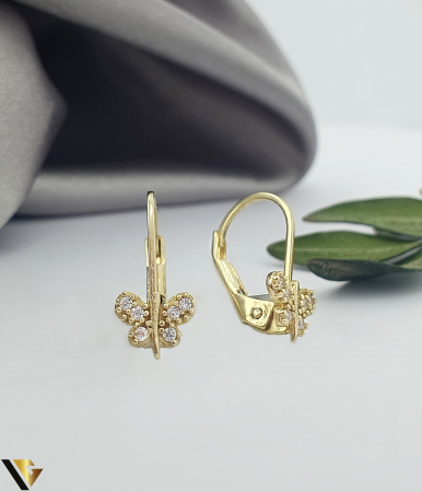 Cercei din aur - Cercei Aur 14K, Zirconiu