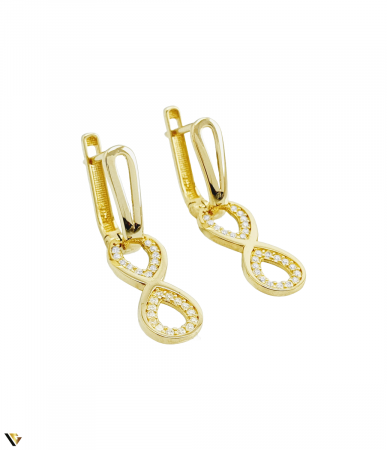 Cercei Aur 14K , Infinit cu Zirconiu [2]