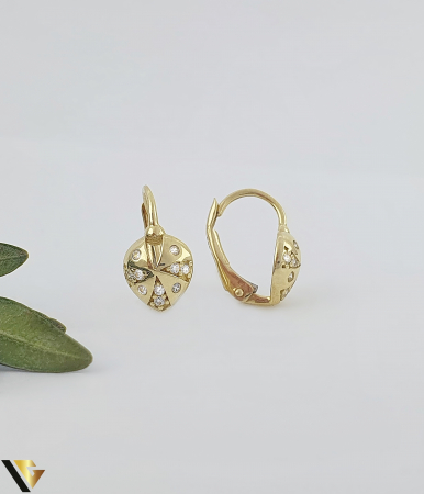 Cercei din aur - Cercei Aur 14K, Zirconiu