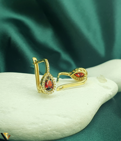 Cercei din aur - Cercei Aur 14K, Zirconiu