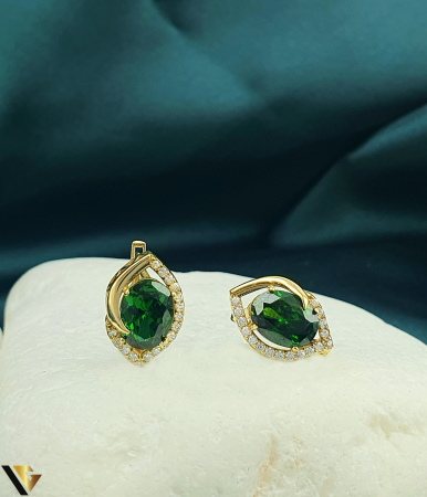 Cercei din aur - Cercei Aur 14K, Zirconiu