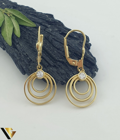 Cercei din aur - Cercei Aur 14K, Zirconiu