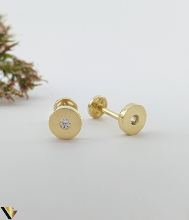 Cercei din aur - Cercei Aur 14K, Zirconiu
