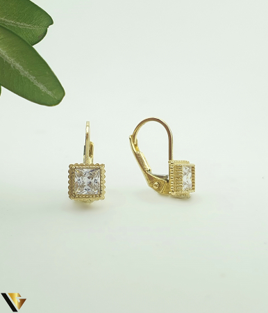Cercei din aur - Cercei Aur 14K, Zirconiu