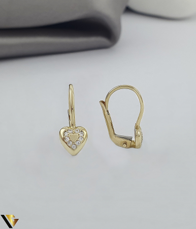 Cercei din aur - Cercei Aur 14K, Zirconiu