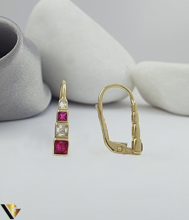 Cercei din aur - Cercei Aur 14K, Zirconiu