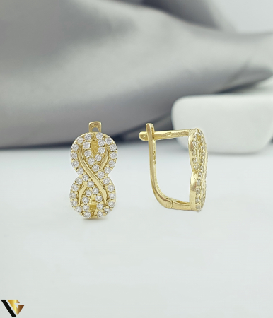 Cercei din aur - Cercei Aur 14K, Zirconiu