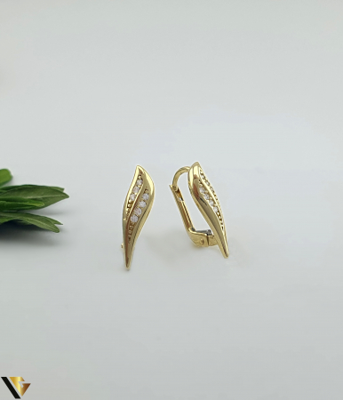 Cercei din aur - Cercei Aur 14K, Zirconiu