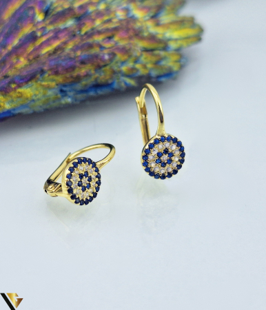 Cercei din aur - Cercei Aur 14K, Zirconiu