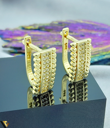 Cercei din aur - Cercei Aur 14k, Zirconiu