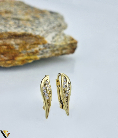 Cercei din aur - Cercei Aur 14K, Zirconiu