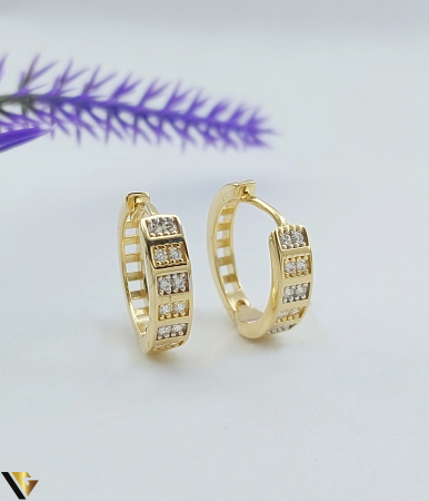 Cercei din aur - Cercei Aur 14K, Zirconiu