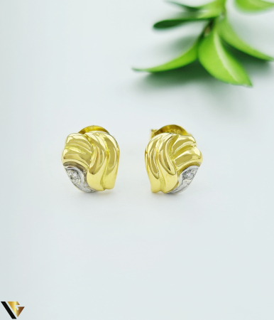 Cercei cu diamante - Cercei Aur 18k, Diamante 0.02 ct