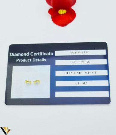 Cercei Aur 18k, Diamante 0.15 ct [2]