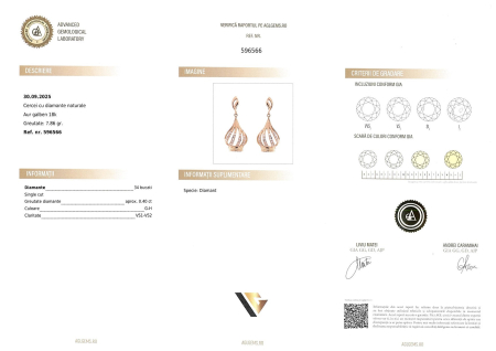 Cercei Aur 18k, Diamante 0.40 ct [2]