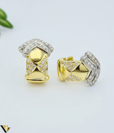 Cercei cu diamante - Cercei Aur 18k, Diamante 0.43 ct