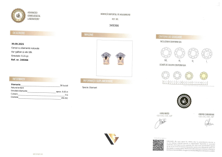 Cercei Aur 18k, Diamante 0.43 ct [4]