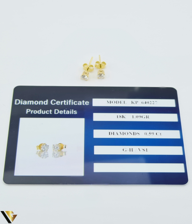 Cercei Aur 18k, Diamante 0.59 ct [3]