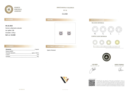 Cercei Aur 18k, Diamante 0.59 ct [4]