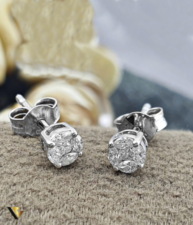 Cercei cu diamante - Cercei Aur 18k, Diamante de 0.20 ct total