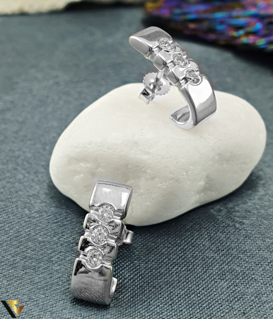 Cercei din aur - Cercei Aur 18k, Diamante de aprox. 0.24 ct in total