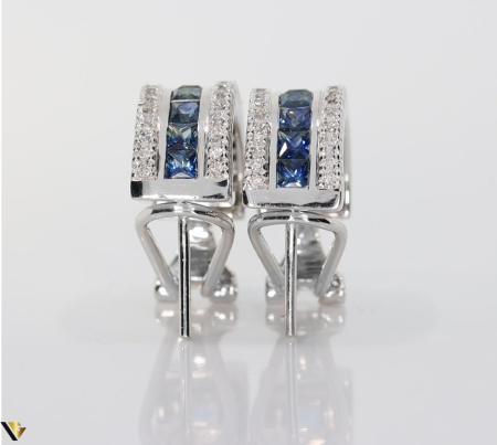 Cercei Aur 18k, Safire 1.80 ct, Diamante 0.58 ct [2]