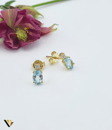 Cercei - Cercei Aur 9k, Blue Topaz