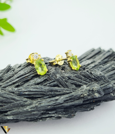 Bijuterii din aur - Cercei Aur 9k, Peridot