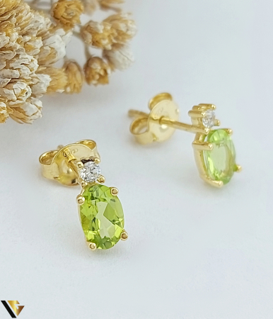 Bijuterii din aur - Cercei Aur 9k, Peridot
