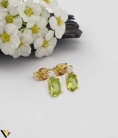 Bijuterii din aur - Cercei Aur 9k, Peridot