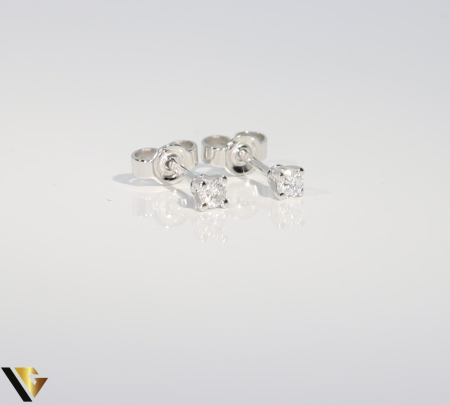 Cercei Aur Alb 14k, Diamante 0.15 ct [1]