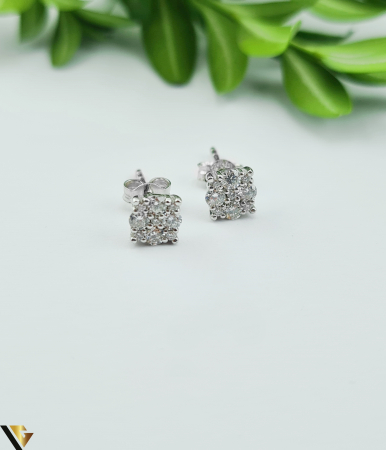 Cercei Aur Alb 14k ,Diamante 0.42 ct [1]