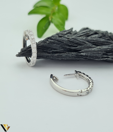 Cercei - Cercei Aur Alb 14k, Diamante 0.60 ct