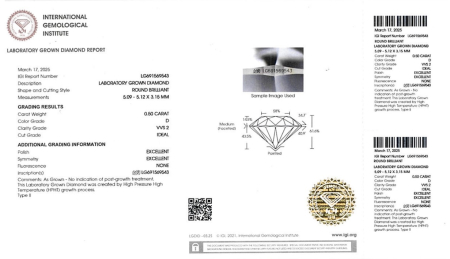 Cercei Alb 18k, Diamane Lab-Grown 1.00 ct [3]