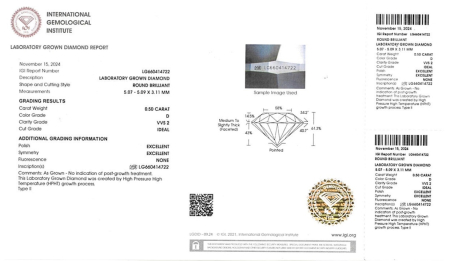 Cercei Alb 18k, Diamane Lab-Grown 1.00 ct [2]