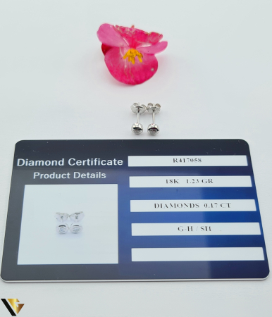 Cercei Aur 18k, Diamante 0.17 ct [2]
