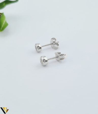 Cercei Aur Alb 18k, Diamante 0.17 ct [1]