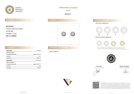 Cercei Aur Alb 18k, Diamante 0.32 ct [3]