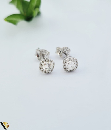 Bijuterii din aur - Cercei Aur Alb 18k, Diamante 0.32 ct