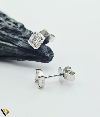 Cercei Aur Alb 18k, Diamante 0.35 ct [2]
