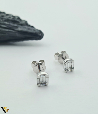 Cercei Aur Alb 18k, Diamante 0.35 ct [0]
