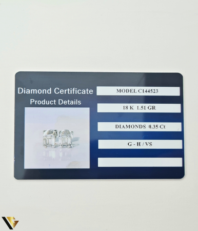 Cercei Aur Alb 18k, Diamante 0.35 ct [3]