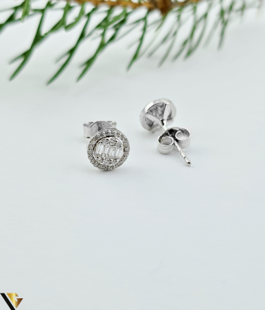 Cercei Aur Alb 18k, Diamante 0.36 ct [1]