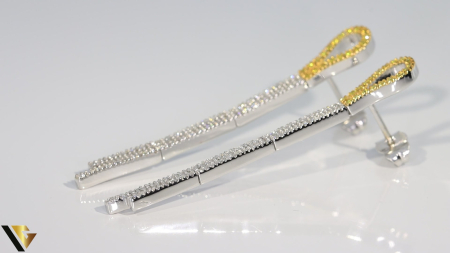 Cercei Aur Alb 18k, Diamante 0.70 ct [1]