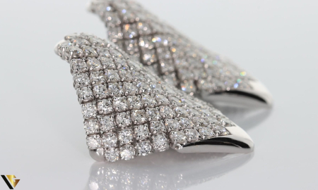Cercei Aur Alb 18k, Diamante 12.00 ct [5]